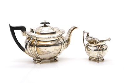 Lot 26 - A silver part tea service