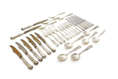 Lot 34 - A German silver flatware service