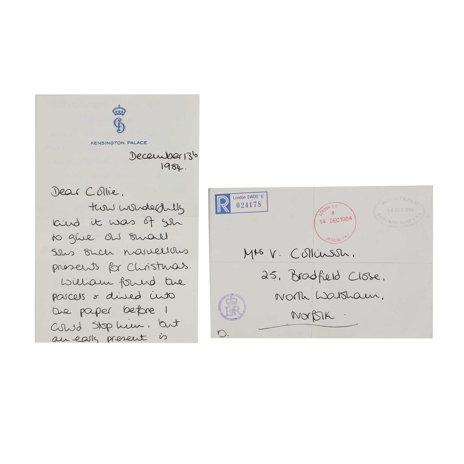 Lot 314 - HRH Diana, Princess of Wales (1961-1997)