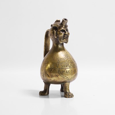 Lot 38 - A European bronze copy of a devil aquamanile