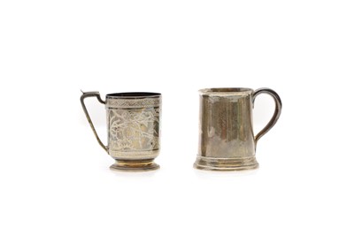 Lot 52 - Two silver christening mugs