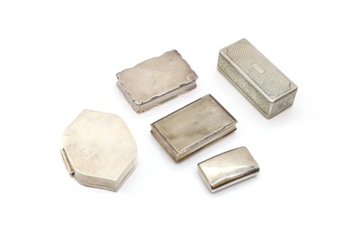 Lot 75 - A group of five silver boxes