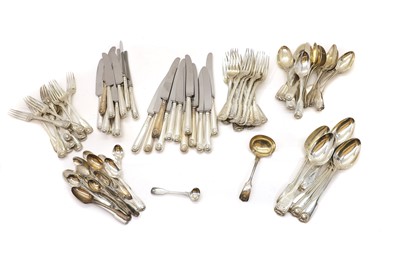 Lot 82 - A composed set of Fiddle, Thread and Shell flatware