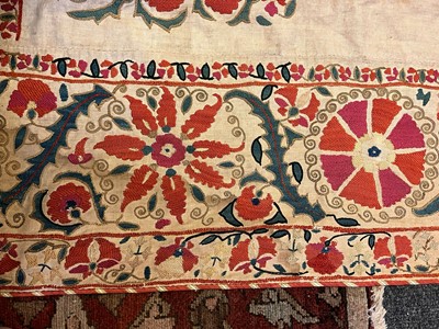 Lot 96 - A Nurata silk embroidered suzani