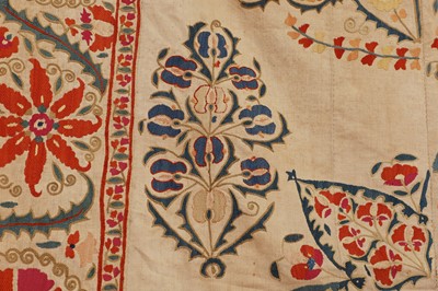 Lot 96 - A Nurata silk embroidered suzani