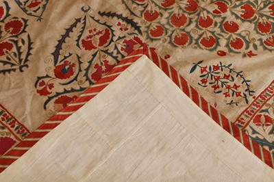 Lot 96 - A Nurata silk embroidered suzani