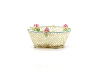Lot 116 - A Belleek porcelain triform dish