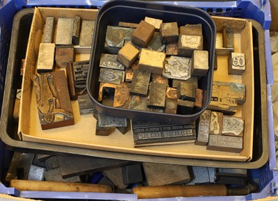 Lot 477 - A large collection of brass printing blocks and tools