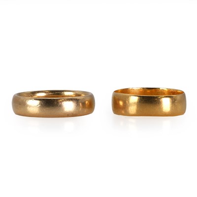 Lot 296 - Two 22ct gold wedding rings