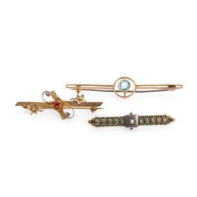 Lot 356 - A group of three bar brooches