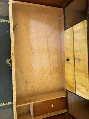 Lot 74 - A Victorian teak and brass secretaire campaign chest