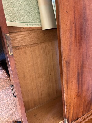 Lot 74 - A Victorian teak and brass secretaire campaign chest