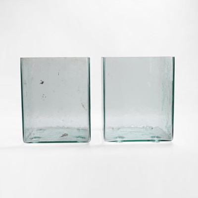 Lot 234 - A pair of clear glass battery acid jars