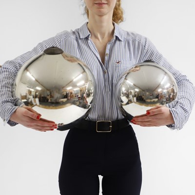 Lot 4 - Two large mercury glass witches' balls
