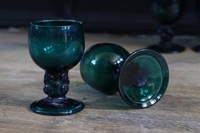Lot 171 - A group of six green glasses