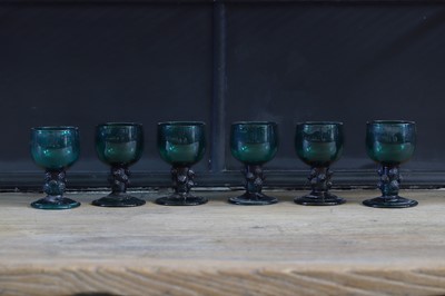 Lot 171 - A group of six green glasses