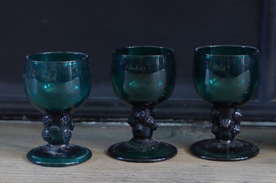 Lot 171 - A group of six green glasses