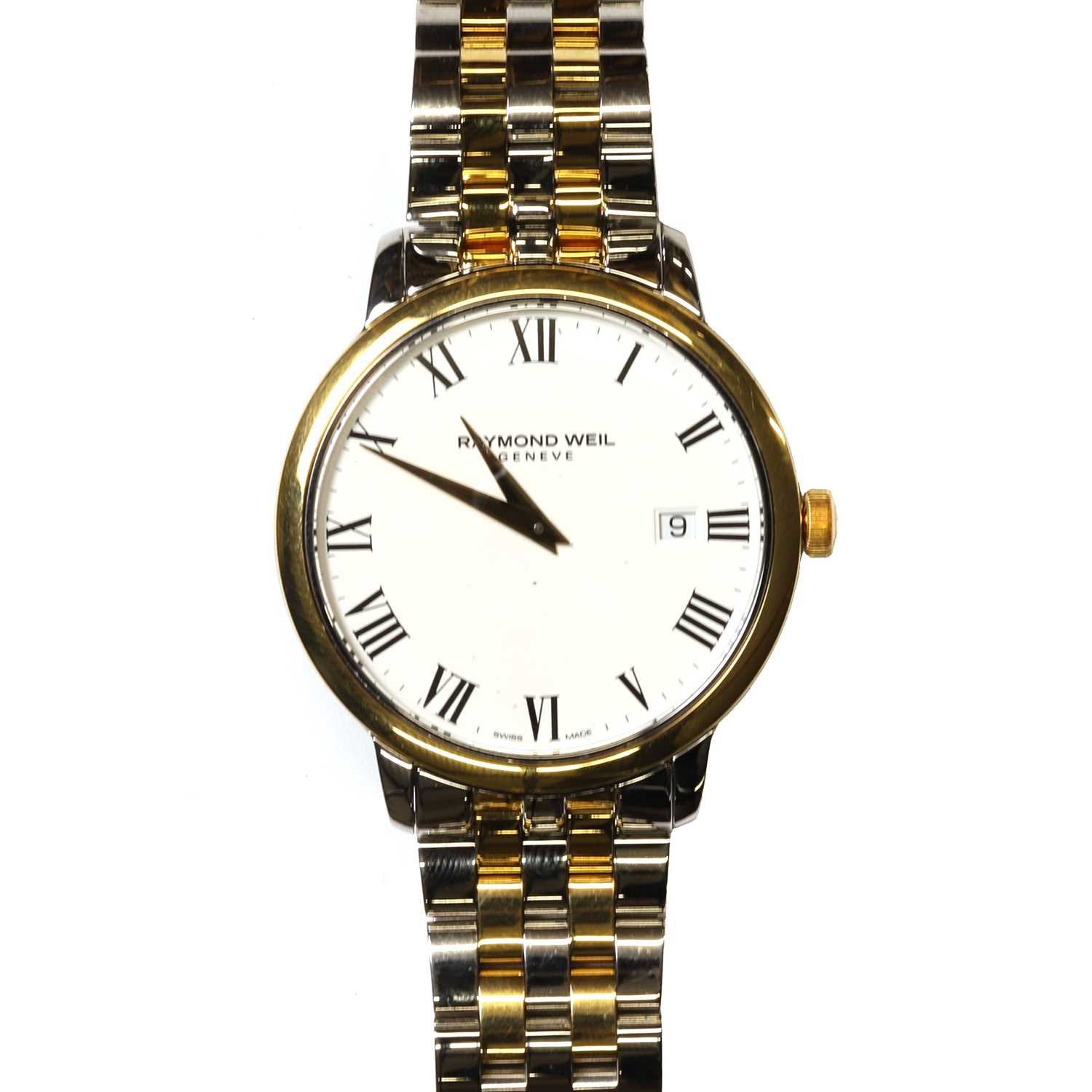 Lot 36 - A stainless steel Raymond Weil quartz bracelet watch