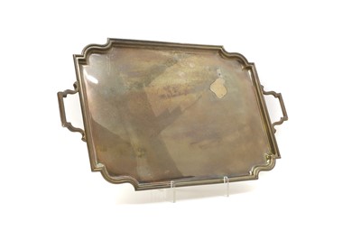 Lot 28 - A large silver twin handled tray