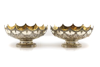 Lot 2 - A pair of Victorian silver pedestal dishes