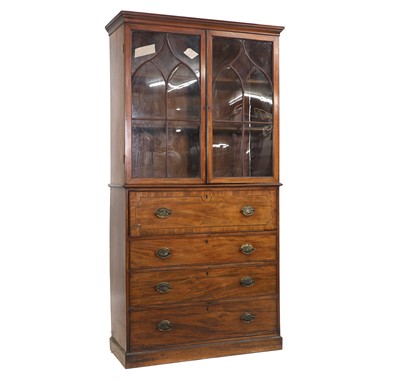 Lot 667 - A mahogany secretaire bookcase