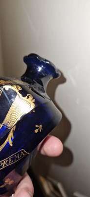 Lot 48 - A cobalt blue glass vase or cruet bottle