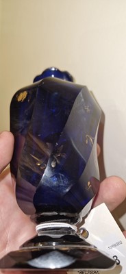 Lot 48 - A cobalt blue glass vase or cruet bottle