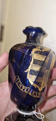 Lot 48 - A cobalt blue glass vase or cruet bottle