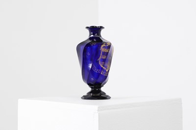 Lot 48 - A cobalt blue glass vase or cruet bottle