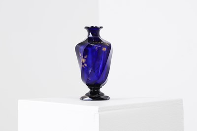 Lot 48 - A cobalt blue glass vase or cruet bottle
