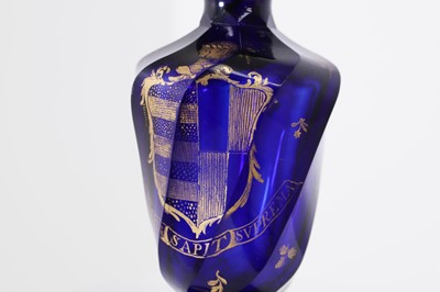 Lot 48 - A cobalt blue glass vase or cruet bottle