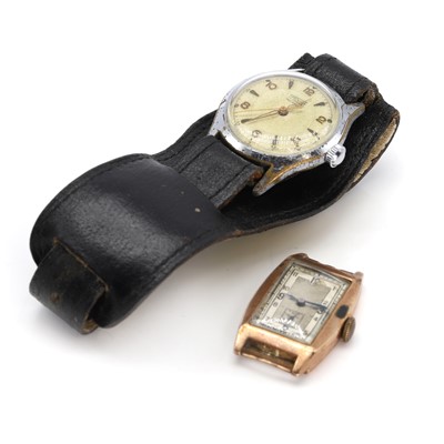 Lot 420 - A 9ct gold mechanical watch head and a stainless steel mechanical strap watch