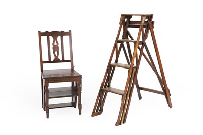 Lot 472 - A folding pine step ladder