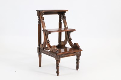 Lot 473 - A set of mahogany library steps