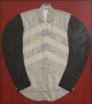 Lot 375 - A framed jockey racing silk