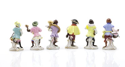 Lot 79 - A Volkstadt porcelain six piece monkey band