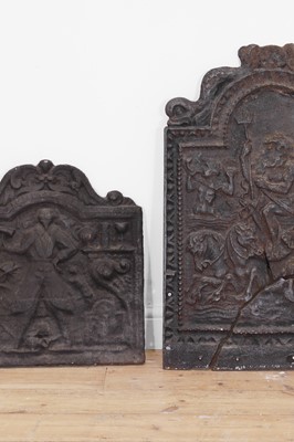 Lot 203 - Two cast iron firebacks