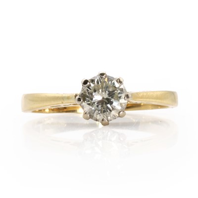 Lot 86 - An 18ct gold single stone diamond ring