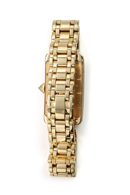 Lot 362 - An 18ct gold and diamond Cartier Tank Americaine ladies' bracelet watch