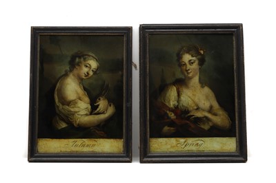 Lot 409 - Four reverse-printed glass pictures