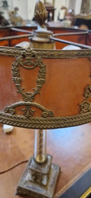 Lot 72 - A gilt-metal and glass table lamp in the Empire style