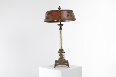 Lot 72 - A gilt-metal and glass table lamp in the Empire style