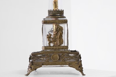 Lot 72 - A gilt-metal and glass table lamp in the Empire style