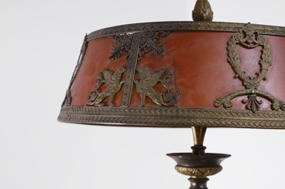 Lot 72 - A gilt-metal and glass table lamp in the Empire style