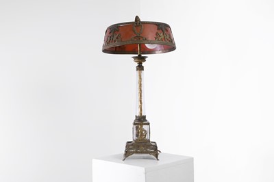 Lot 72 - A gilt-metal and glass table lamp in the Empire style
