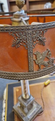 Lot 72 - A gilt-metal and glass table lamp in the Empire style