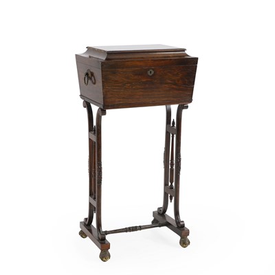 Lot 456 - A Regency rosewood teapoy