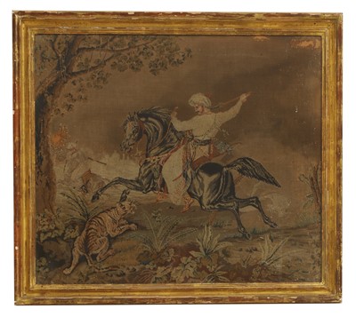 Lot 483 - An Orientalist needlepoint picture