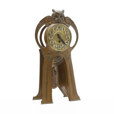 Lot 239 - An Art Nouveau copper timepiece