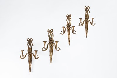 Lot 747 - A set of four ormolu wall appliqués